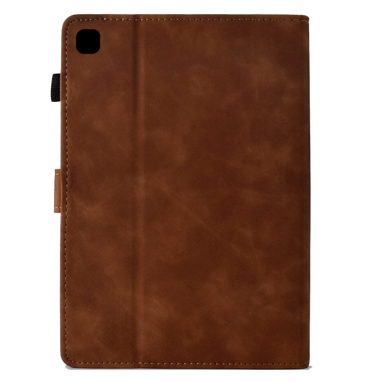 For Samsung Galaxy Tab A7 Lite T220 Cats Embossed Leather Tablet Case(Brown) by bashfashion