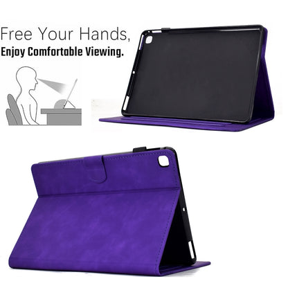 For Samsung Galaxy Tab A7 Lite T220 Cats Embossed Leather Tablet Case(Purple) by bashfashion