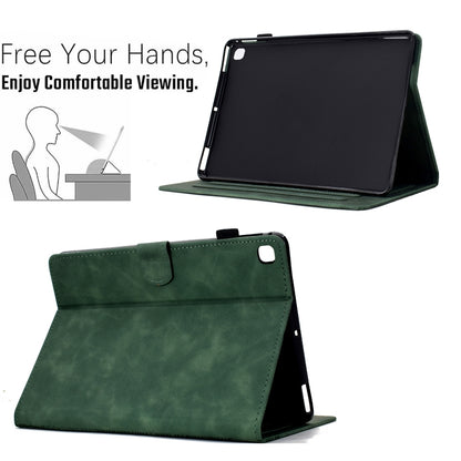 For Samsung Galaxy Tab A 10.1 2019 T510 Cats Embossed Leather Tablet Case(Green) by bashfashion