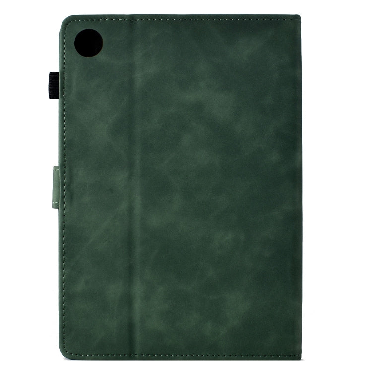 For Samsung Galaxy Tab A11 / A9 Cats Embossed Leather Tablet Case(Green) by bashfashion