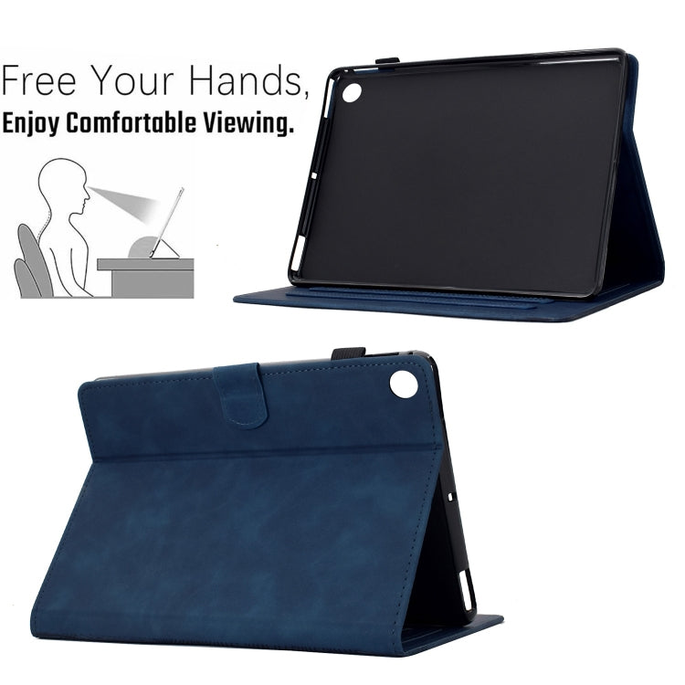 For Samsung Galaxy Tab A11 / A9 Cats Embossed Leather Tablet Case(Dark Blue) by bashfashion