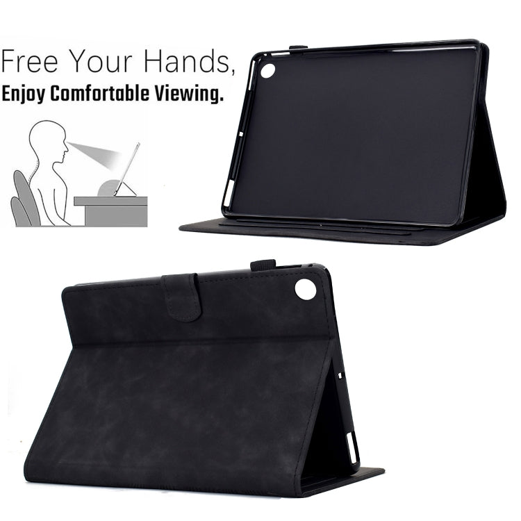 For Samsung Galaxy Tab A11 / A9 Cats Embossed Leather Tablet Case(Black) by bashfashion