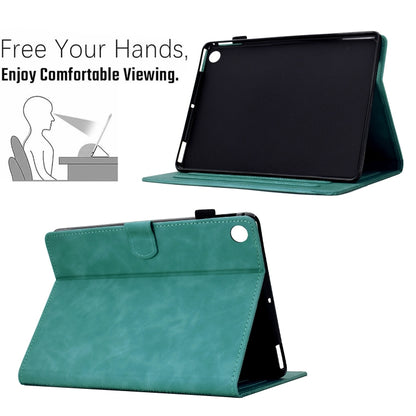 For Samsung Galaxy Tab A11 / A9 Cats Embossed Leather Tablet Case(Light Blue) by bashfashion