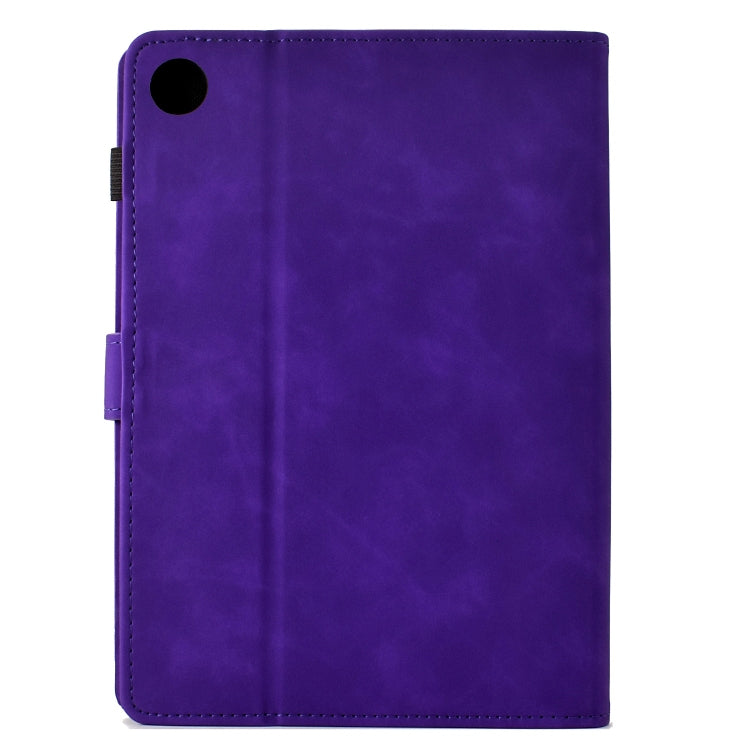 For Samsung Galaxy Tab A11 / A9 Cats Embossed Leather Tablet Case(Purple) by bashfashion