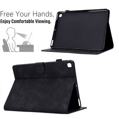For Samsung Galaxy Tab S6 Lite P610 Cats Embossed Leather Smart Tablet Case(Black) by bashfashion