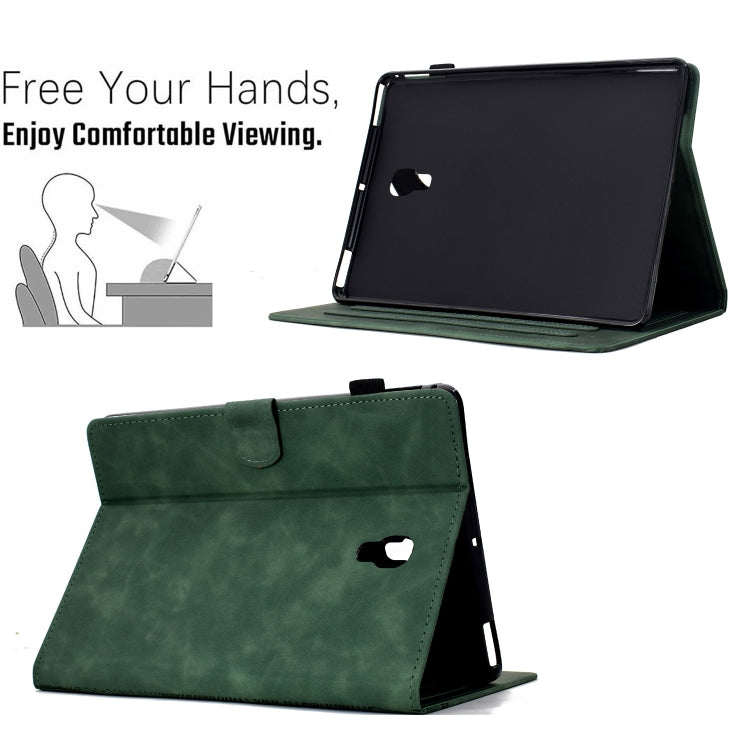 For Samsung Galaxy Tab A 10.5 T590 Cats Embossed Leather Smart Tablet Case(Green) by bashfashion