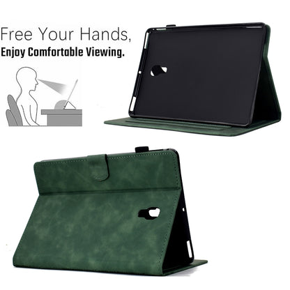 For Samsung Galaxy Tab A 10.5 T590 Cats Embossed Leather Smart Tablet Case(Green) by bashfashion