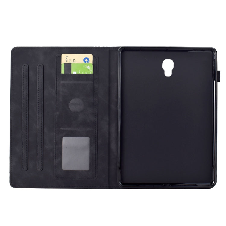For Samsung Galaxy Tab A 10.5 T590 Cats Embossed Leather Smart Tablet Case(Black) by bashfashion