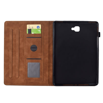 For Samsung Galaxy Tab A 10.1 2016 T580 Cats Embossed Leather Smart Tablet Case(Brown) by bashfashion