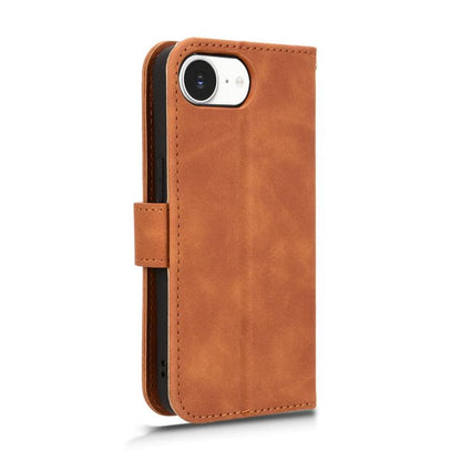For iPhone 16e Skin Feel Magnetic Flip Leather Phone Case(Brown) by bashfashion