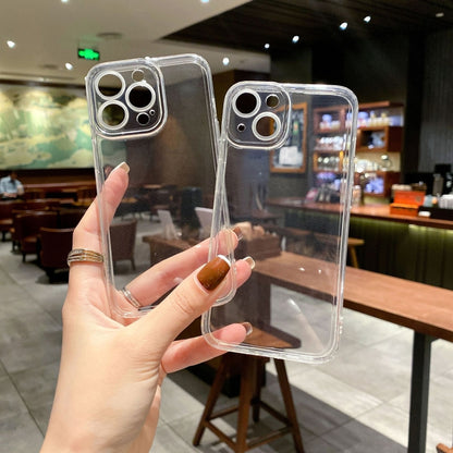 For iPhone 16e Angel Eye Straight Edge Full Cover TPU Phone Case(Transparent) by bashfashion