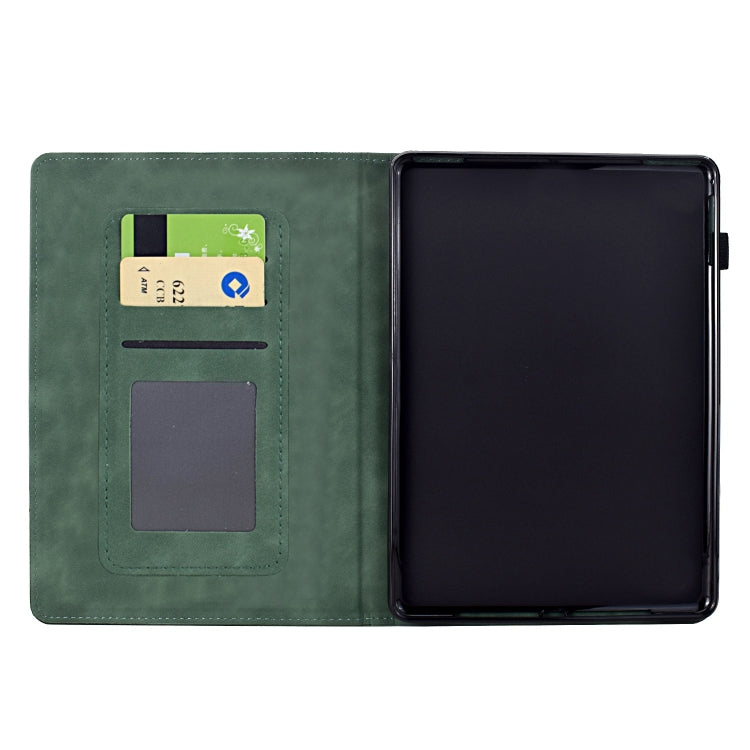 For Amazon Kindle Paperwhite 12th Gen 2024 Cats Embossed Leather Smart Tablet Case(Green) by bashfashion