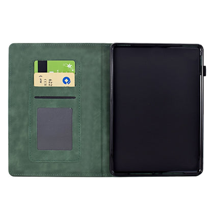 For Amazon Kindle Paperwhite 12th Gen 2024 Cats Embossed Leather Smart Tablet Case(Green) by bashfashion