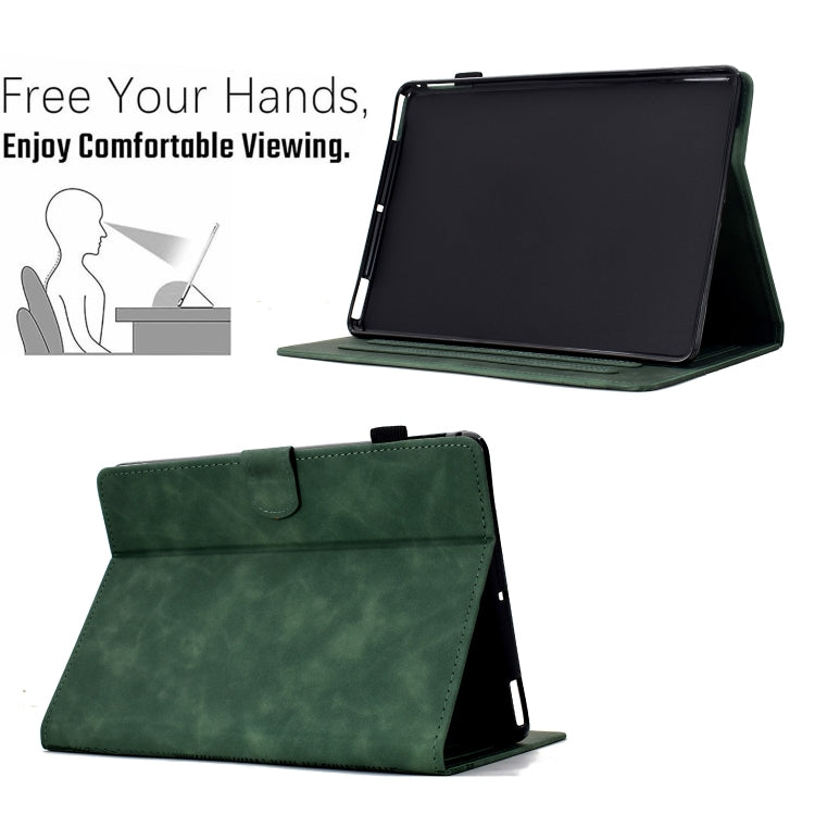 For Amazon Kindle Paperwhite 12th Gen 2024 Cats Embossed Leather Smart Tablet Case(Green) by bashfashion
