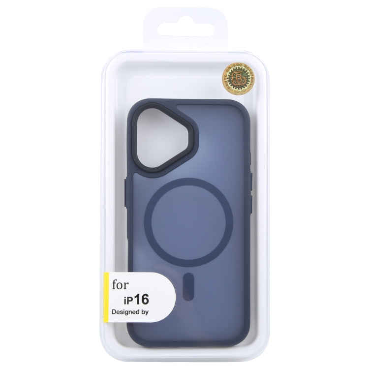 For iPhone 16 GEBEI Skin Feel MagSafe Magnetic Phone Case(Blue) by GEBEI