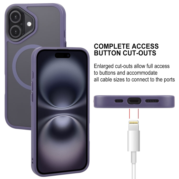 For iPhone 16 GEBEI Skin Feel MagSafe Magnetic Phone Case(Purple) by GEBEI