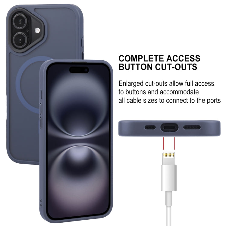 For iPhone 16 Plus GEBEI Skin Feel MagSafe Magnetic Phone Case(Blue) by GEBEI