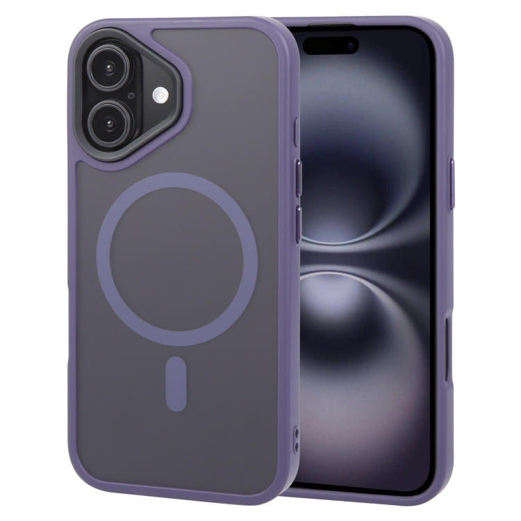 For iPhone 16 Plus GEBEI Skin Feel MagSafe Magnetic Phone Case(Purple) by GEBEI