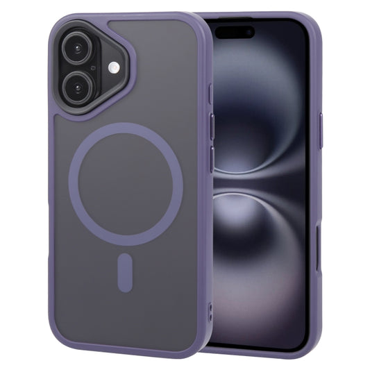 For iPhone 16 Plus GEBEI Skin Feel MagSafe Magnetic Phone Case(Purple) by GEBEI