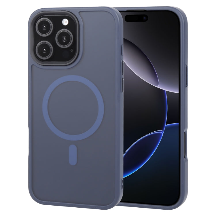For iPhone 16 Pro Max GEBEI Skin Feel MagSafe Magnetic Phone Case(Blue) by GEBEI