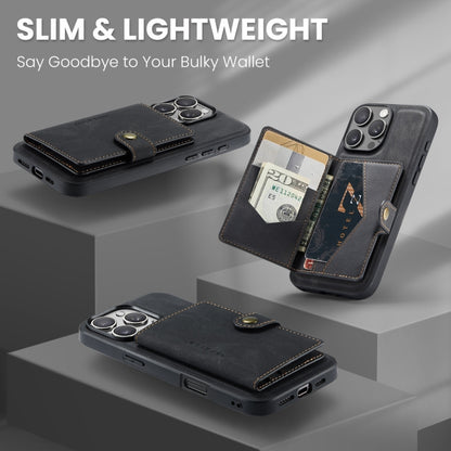 For iPhone 16 Pro Max JEEHOOD J01 Retro Magnetic Detachable Wallet Phone Case(Black) by JEEHOOD