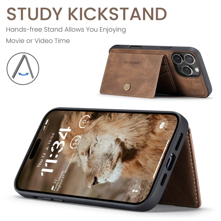 For iPhone 16 Pro Max JEEHOOD J01 Retro Magnetic Detachable Wallet Phone Case(Brown) by JEEHOOD