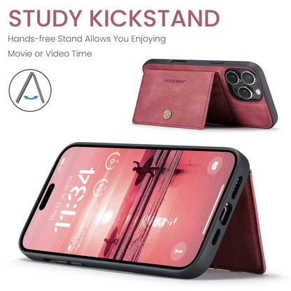 For iPhone 16 Pro Max JEEHOOD J01 Retro Magnetic Detachable Wallet Phone Case(Red) by JEEHOOD