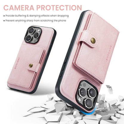 For iPhone 16 Pro Max JEEHOOD J01 Retro Magnetic Detachable Wallet Phone Case(Pink) by JEEHOOD