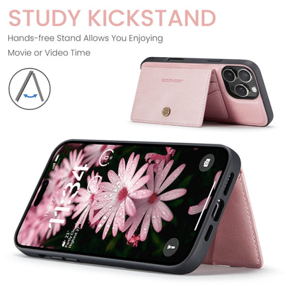 For iPhone 16 Pro JEEHOOD J01 Retro Magnetic Detachable Wallet Phone Case(Pink) by JEEHOOD