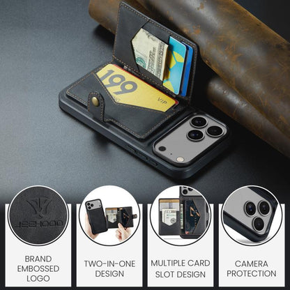 For iPhone 17 Pro Max JEEHOOD J01 Retro Magnetic Detachable Wallet Phone Case(Black) by JEEHOOD