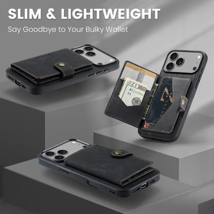 For iPhone 17 Pro Max JEEHOOD J01 Retro Magnetic Detachable Wallet Phone Case(Black) by JEEHOOD