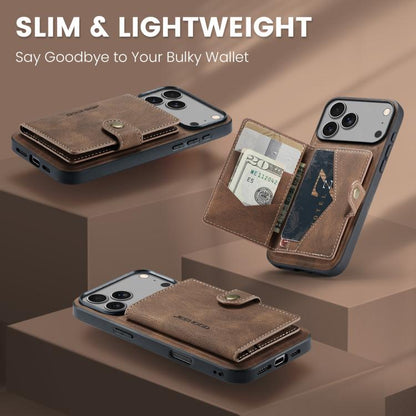For iPhone 17 Pro JEEHOOD J01 Retro Magnetic Detachable Wallet Phone Case(Brown) by JEEHOOD