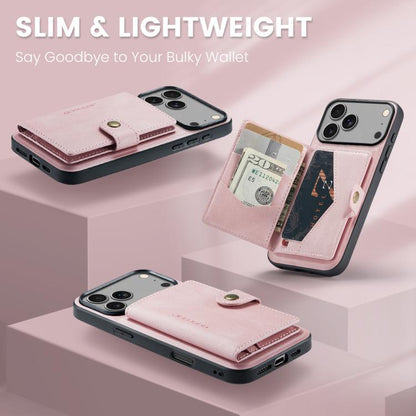 For iPhone 17 Pro JEEHOOD J01 Retro Magnetic Detachable Wallet Phone Case(Pink) by JEEHOOD