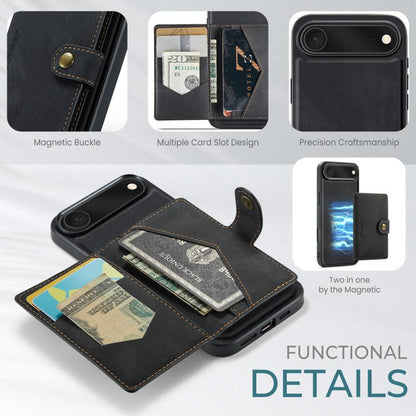 For iPhone Air JEEHOOD J01 Retro Magnetic Detachable Wallet Phone Case(Black) by JEEHOOD