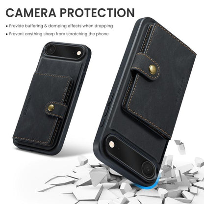 For iPhone Air JEEHOOD J01 Retro Magnetic Detachable Wallet Phone Case(Black) by JEEHOOD