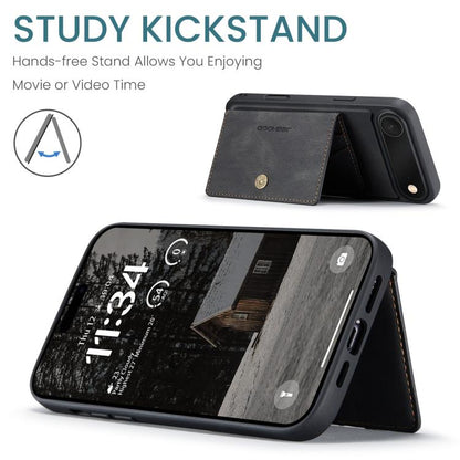 For iPhone Air JEEHOOD J01 Retro Magnetic Detachable Wallet Phone Case(Black) by JEEHOOD