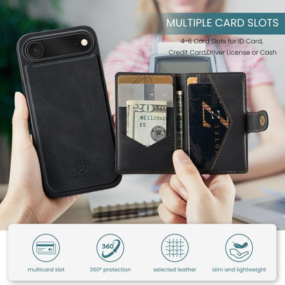 For iPhone Air JEEHOOD J01 Retro Magnetic Detachable Wallet Phone Case(Black) by JEEHOOD