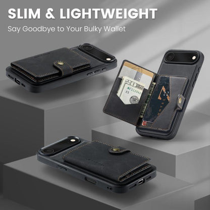 For iPhone Air JEEHOOD J01 Retro Magnetic Detachable Wallet Phone Case(Black) by JEEHOOD