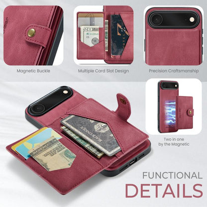 For iPhone Air JEEHOOD J01 Retro Magnetic Detachable Wallet Phone Case(Red) by JEEHOOD