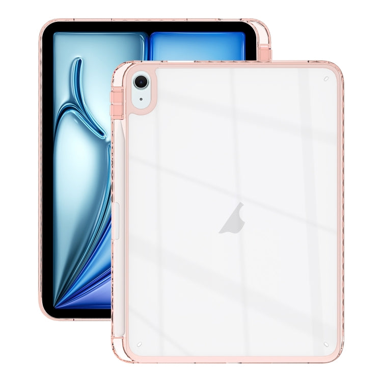 For iPad Pro 11 2022 / 2021 Acrylic Hybrid TPU Tablet Case with Pen Slot(Pink) by bashfashion