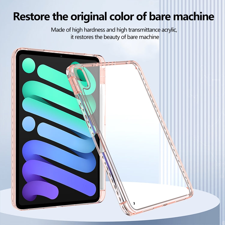 For iPad Pro 11 2022 / 2021 Acrylic Hybrid TPU Tablet Case with Pen Slot(Pink) by bashfashion