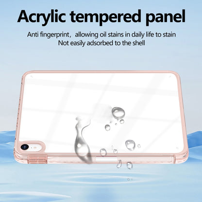 For iPad Pro 11 2022 / 2021 Acrylic Hybrid TPU Tablet Case with Pen Slot(Pink) by bashfashion