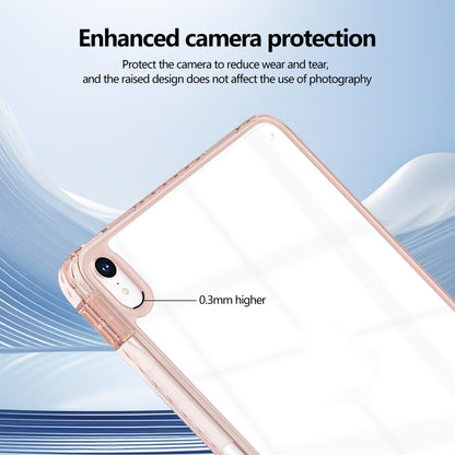 For iPad Pro 11 2022 / 2021 Acrylic Hybrid TPU Tablet Case with Pen Slot(Pink) by bashfashion