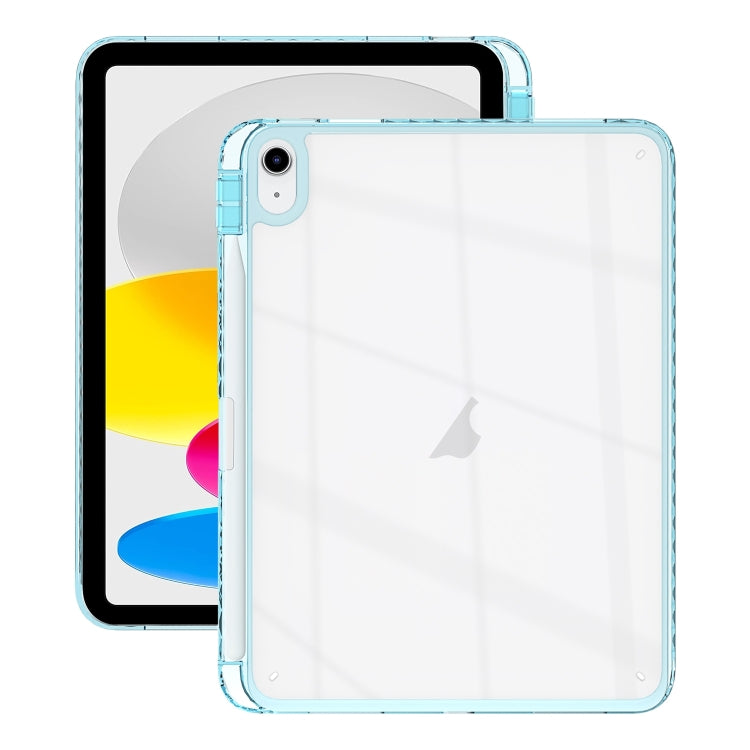 For iPad 2025 / 2022 Acrylic Hybrid TPU Tablet Case with Pen Slot(Light Blue) by bashfashion