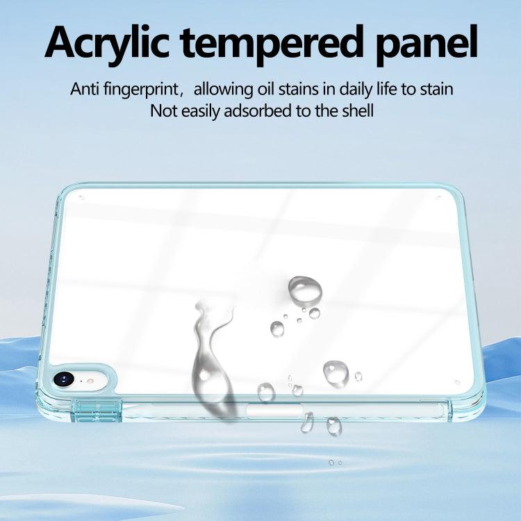For iPad 2025 / 2022 Acrylic Hybrid TPU Tablet Case with Pen Slot(Light Blue) by bashfashion