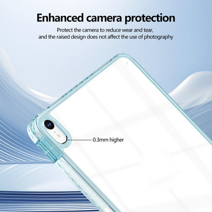 For iPad 2025 / 2022 Acrylic Hybrid TPU Tablet Case with Pen Slot(Light Blue) by bashfashion