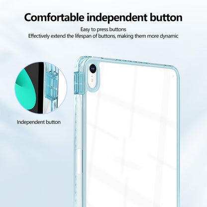 For iPad Air 11 2025 / 2024 / 2022 10.9 Acrylic Hybrid TPU Tablet Case with Pen Slot(Light Blue) by bashfashion