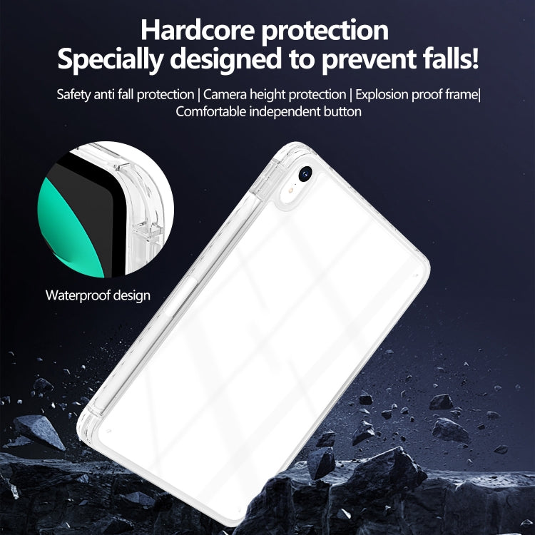 For iPad 10.2 2021 / Air 10.5 2019 Acrylic Hybrid TPU Tablet Case with Pen Slot(Transparent) by bashfashion