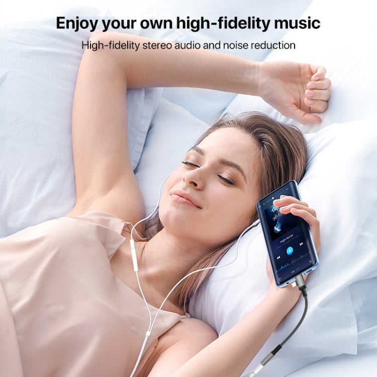 2 in 1 USB-C / Type-C, 8 Pin to 3.5mm Audio Adapter Cable, Length:15.6cm(Grey) by bashfashion