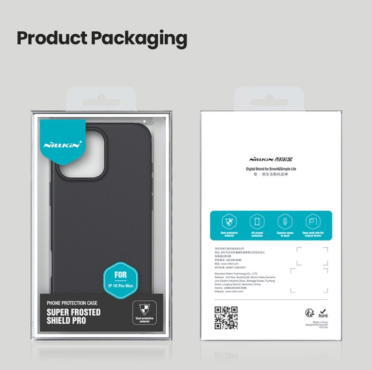 For iPhone 16 Pro NILLKIN Frosted Shield Pro PC + TPU Phone Case(Black) by NILLKIN